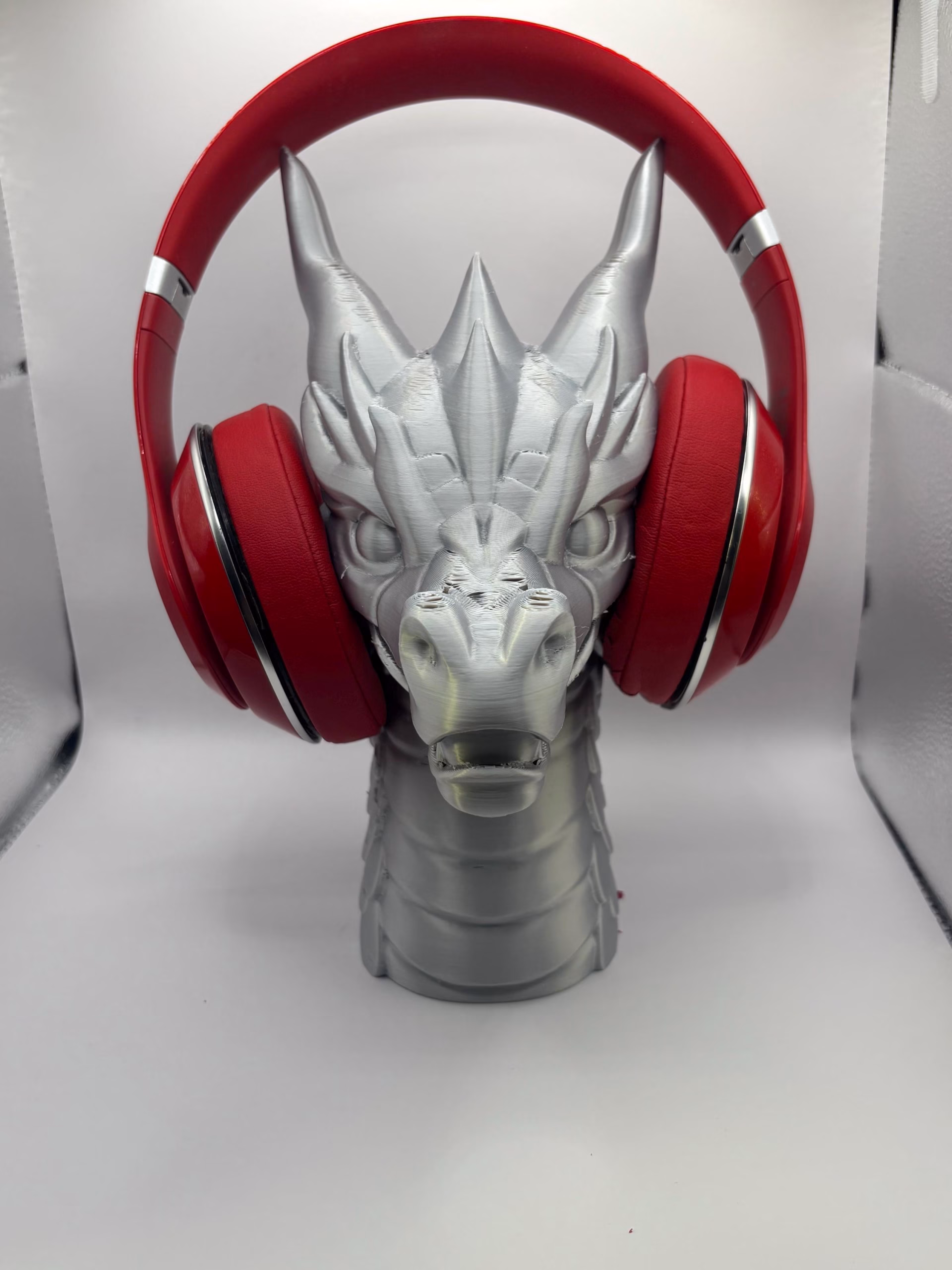 Silver Dragon Headphone Stand – Fierce, Functional, and Fly